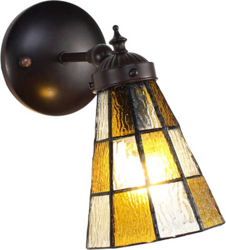 Clayre & Eef Bruine Wandlamp Tiffany 17*12*23 Cm E14/max 1*40w 5ll-6209