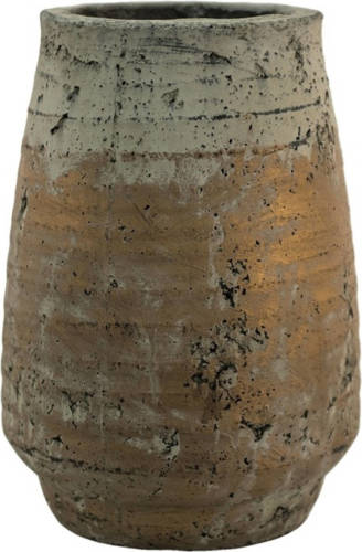 Clayre & Eef Beige Decoratie Vaas Ø 19*27 Cm 6te0427