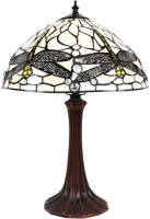 Clayre & Eef Witte Tafellamp Tiffany Ø 31*43 Cm E27/max 1*60w 5ll-9335w