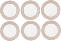 6x GreenGate Ontbijtbord Alice Creamy Fudge Ø 23cm - Set Van 6 Stuks