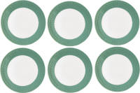 6x GreenGate Ontbijtbord Alice Dusty Groen Ø 23 Cm - Set Van 6 Stuks