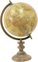 Clayre & Eef Beige Wereldbol/globe 22*22*37 Cm 64931