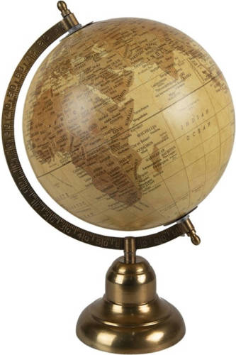 Clayre & Eef Gele Wereldbol/globe 22*22*37 Cm 64907