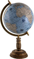 Clayre & Eef Blauwe Wereldbol/globe 22*22*37 Cm 64930