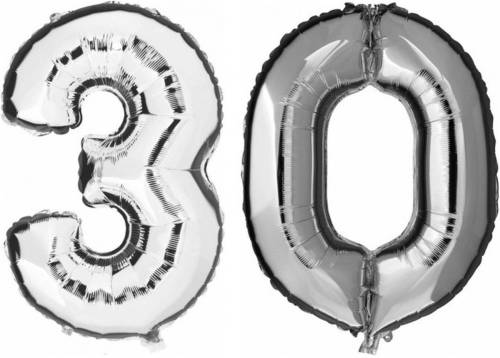 Shoppartners 30 Jaar Leeftijd Helium/folie Ballonnen Zilver Feestversiering - Ballonnen