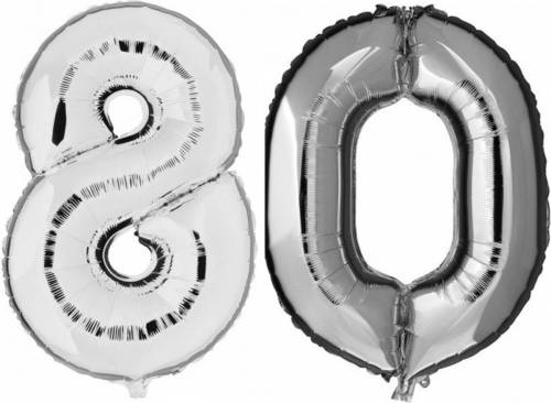 Shoppartners 80 Jaar Leeftijd Helium/folie Ballonnen Zilver Feestversiering - Ballonnen