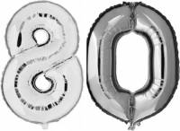 Shoppartners 80 Jaar Leeftijd Helium/folie Ballonnen Zilver Feestversiering - Ballonnen