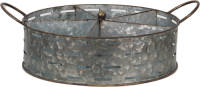 Clayre & Eef Vakkenbak 5 Vakken 43x34x15 Cm Grijs Metaal Rond Bloempot Houder Grijs Bloempot Houder