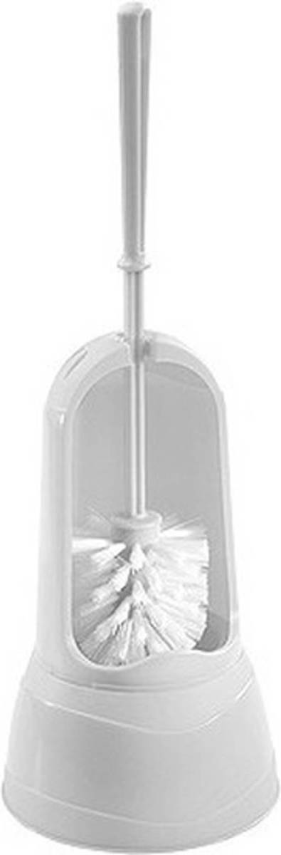 Hega Hogar Witte Toiletborstel/wc-borstel Met Houder 15 X 37,5 Cm - Toiletborstels