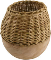 Dijk Natural Collections Dknc - Vaas Met Wilg En Paulownia Hout - 29x28cm - Natuurlijk