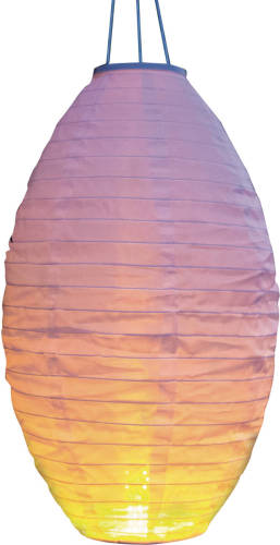 Anna's Collection 4x Stuks Luxe Solar Lampion/lampionnen Wit Met Realistisch Vlameffect 30 X 50 Cm - Lampionnen