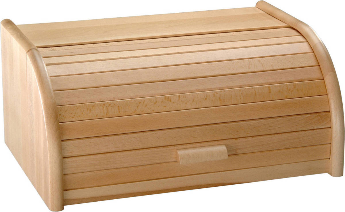 Kesper Houten Broodtrommel Met Rolluik 20 X 30 X 15 Cm - Broodtrommels
