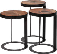 Dimehouse Industriële Salontafel Crosby - Set Van 3 - Rond