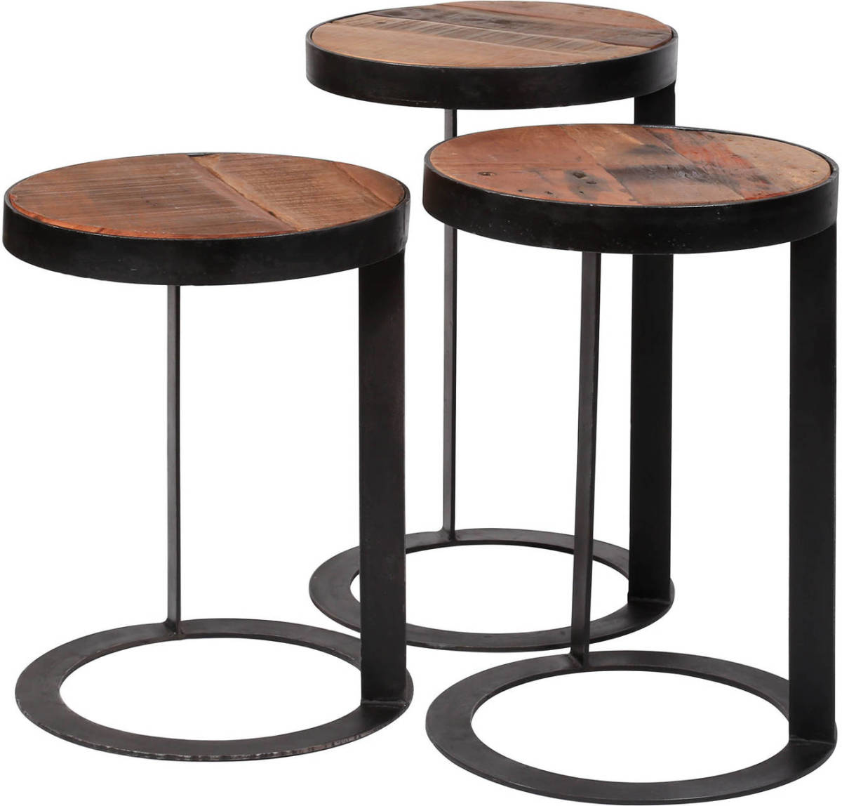 Dimehouse Industriële Salontafel Crosby - Set Van 3 - Rond