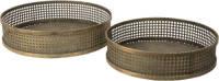 Clayre & Eef Koperkleurig Dienblad (Set Van 2) Ø 45*10 / Ø 40*10 Cm 6y4547