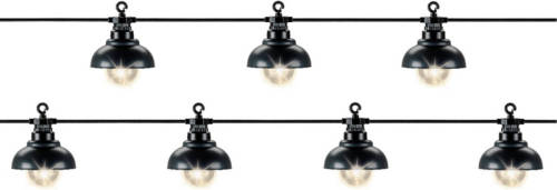 Decoris 2x Stuks Tuinverlichting Lichtsnoeren Met 10 Lampenkappen Lampjes 450 Cm - Lichtsnoer Voor Buiten
