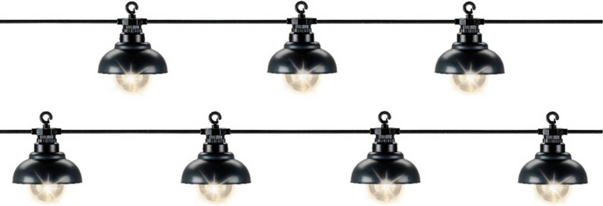 Decoris 2x Stuks Tuinverlichting Lichtsnoeren Met 10 Lampenkappen Lampjes 450 Cm - Lichtsnoer Voor Buiten