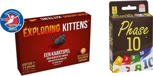Mattel Spellenbundel - Kaartspel - 2 Stuks - Exploding Kittens & Phase 10
