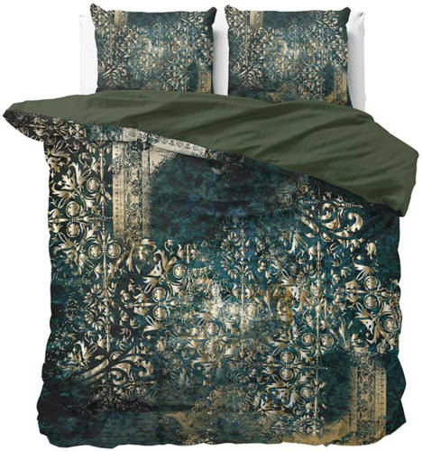 DreamHouse Bedding Nairobi Dekbedovertrek - 2-persoons (200x200/220 Cm + 2 Slopen) - Katoen Satijn - Green