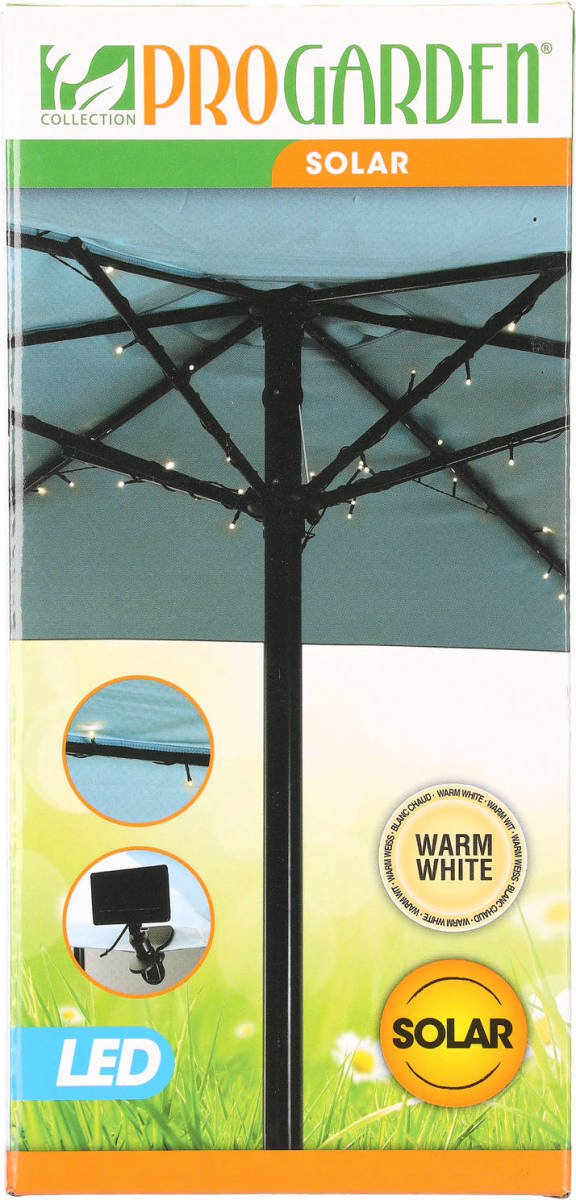 ProGarden Solar Parasolverlichting - 72 Ledlampjes