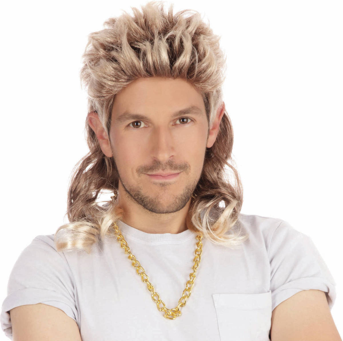 Bristol novelty Blonde Pruik Met Lange Mat - Verkleedpruiken