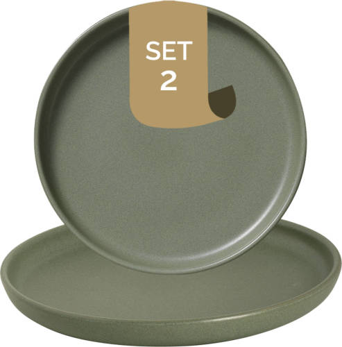 Palmer Bord Sandy Loam 22 Cm Groen Stoneware 2 Stuk(s)