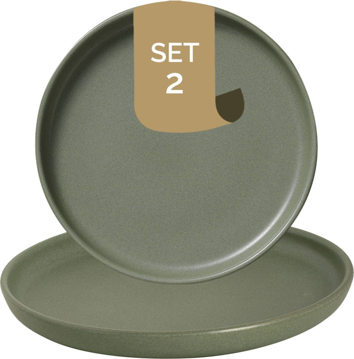 Palmer Bord Sandy Loam 22 Cm Groen Stoneware 2 Stuk(s)