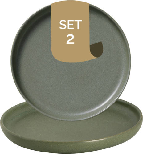 Palmer Bord Sandy Loam 17 Cm Groen Stoneware 2 Stuk(s)