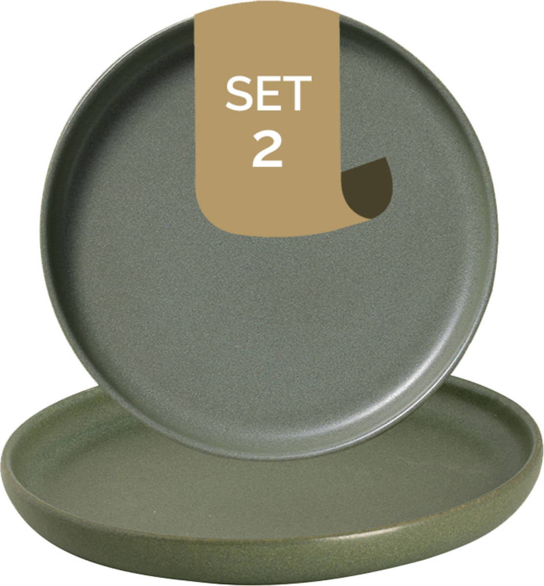 Palmer Bord Sandy Loam 17 Cm Groen Stoneware 2 Stuk(s)