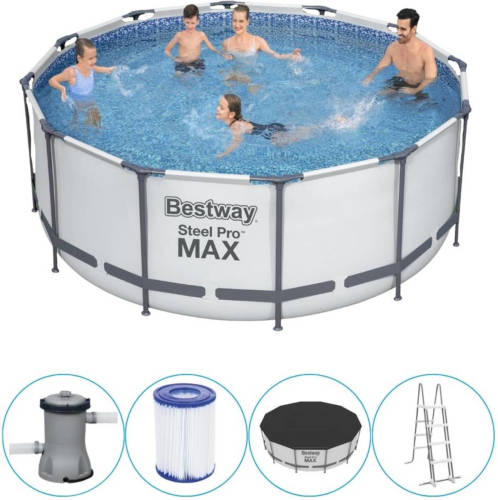 Bestway - Steel Pro Max - Opzetzwembad Inclusief Filterpomp En Accessoires - 366x122 Cm - Rond