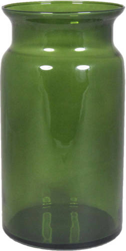 Floran Bloemenvaas - Olijfgroen/transparant Glas - H29 X D16 Cm - Vazen