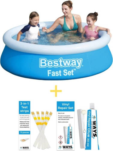 Bestway Zwembad - Fast Set - 183 X 51 Cm - Inclusief Reparatiesetje & 75 Teststrips