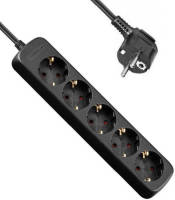 Allteq - Stekkerdoos - 5-voudig - 15 Meter - Zwart
