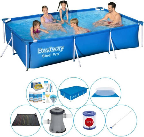 Zwembad Combi Deal - Bestway Steel Pro Rechthoekig 300x201x66 Cm