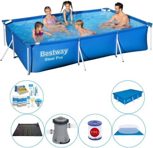 Zwembad Pakket - Bestway Steel Pro Rechthoekig 300x201x66 Cm