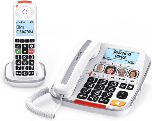 SwissVoice Xtra3355 Combo Vaste Huistelefoon En Draadloze Dect Telefoon - Grote Toetsen - Foto Toetsen - Luid Belsignaal