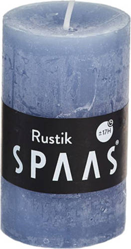 Candles by Spaas Spaas Rustieke Cilinderkaars 48/80 - Grijsblauw