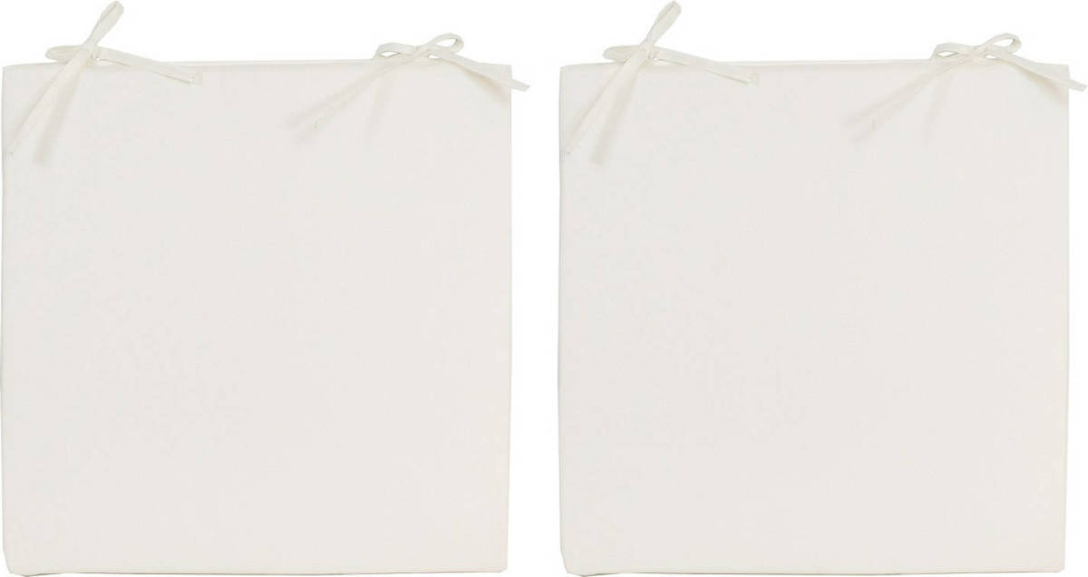 Anna's Collection 2x Stoelkussens Voor Binnen En Buiten In De Kleur Ivoor Wit 40 X 40 Cm Tuinkussens Voor Buitenstoele - Sierkussens
