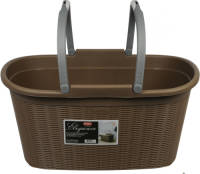 Shoppartners Kunststof Wasmand Chocolade Bruin Met Grijze Handvatten 35 Liter L30 X B38 X H58 Cm - Wasmanden