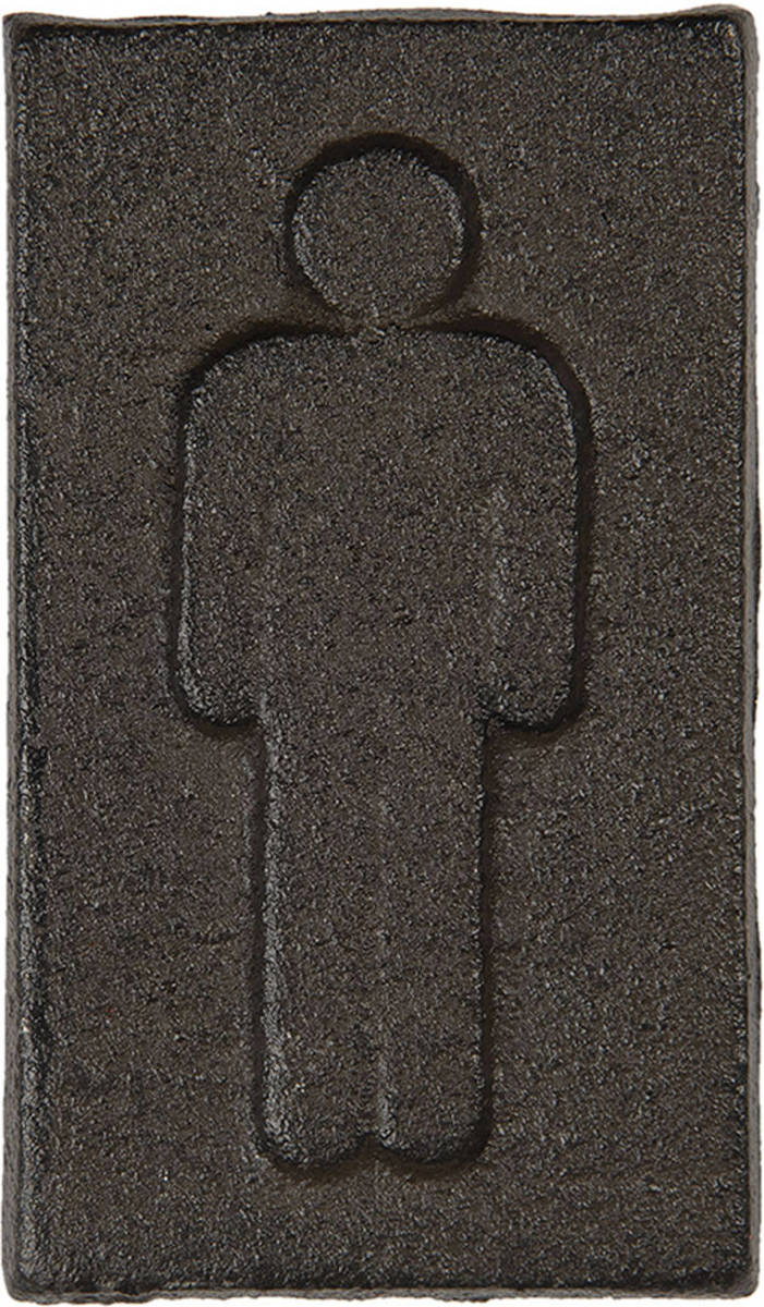 Clayre & Eef Wc Bordje Heren 6x11 Cm Bruin Ijzer Rechthoek Toilet Bordje Tekstbord Wandbord Bruin Toilet Bordje