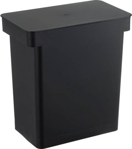 Yamazaki Airtight Trash Can With Caster - Tower - Black