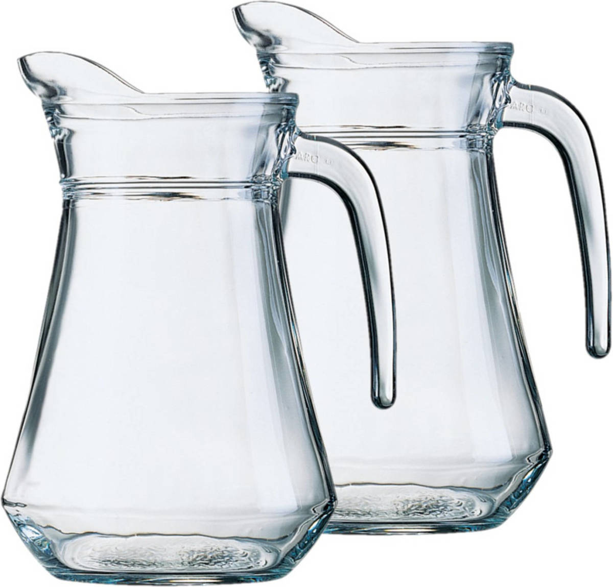 Arcoroc 2x Stuks Glazen Schenkkannen/karaffen 1,3 Liter - Waterkannen