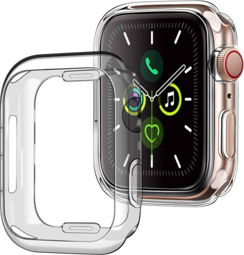Basey Apple Watch Series 8 (45mm) Hoesje Siliconen Hoes Case Cover Apple Watch Series 8 (45mm)-transparant