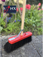 Synx Tools Colombo Bezem Stadsbezem - 30cm - Rode Kap - Natuurvezel Haren - Straatbezem Haren - Bezems Buiten