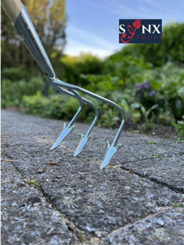Synx Tools Cultivator 3 Tanden Verzinkt- Gazonbeluchters / Cultivatoren- Bodembewerkers - Harken - Tuingereedschap