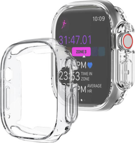 Basey Apple Watch Ultra (49mm) Hoesje Siliconen Hoes Case Cover Apple Watch Ultra (49mm)-transparant