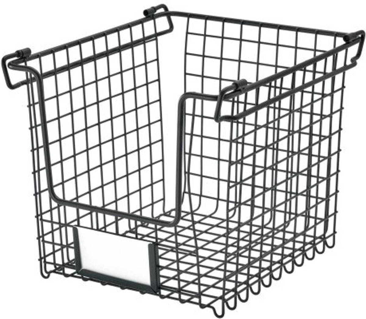 iDesign - Opbergmand, 21.8 X 25.4 X 20.2 Cm, Stapelbaar, Rvs, Zwart - iDesign Classico