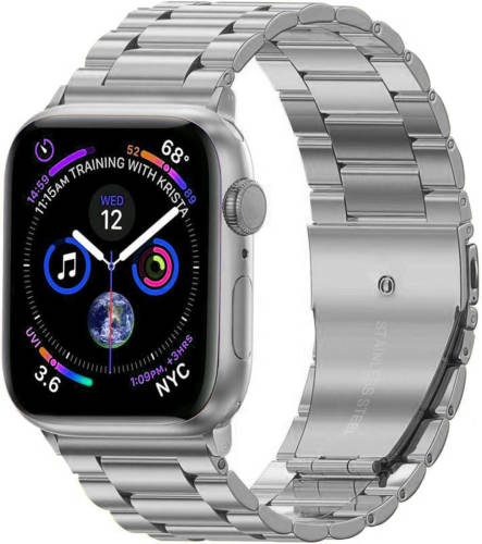 Basey Apple Watch Se (40mm) Bandje Metaal Band Smart Watch Bandje Rvs Apple Watch Se (40mm)- Zilver