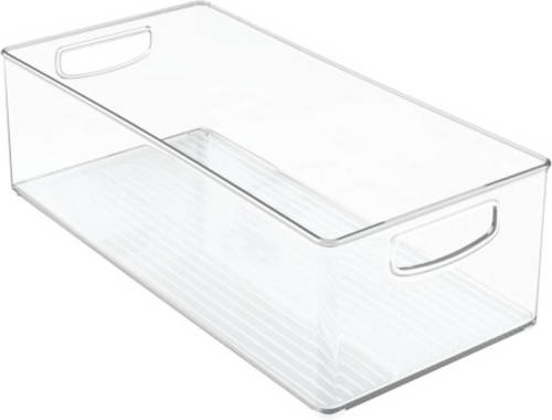 iDesign - Opbergbox Met Handvaten, 20.3 X 40.6 X 12.7 Cm, Stapelbaar, Kunststof, Transparant - iDesign Kitchen Binz