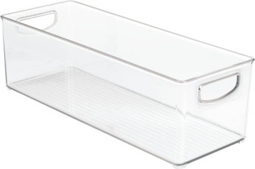 iDesign - Opbergbox Met Handvaten, 15.2 X 40.6 X 12.7 Cm, Stapelbaar, Kunststof, Transparant - iDesign Kitchen Binz